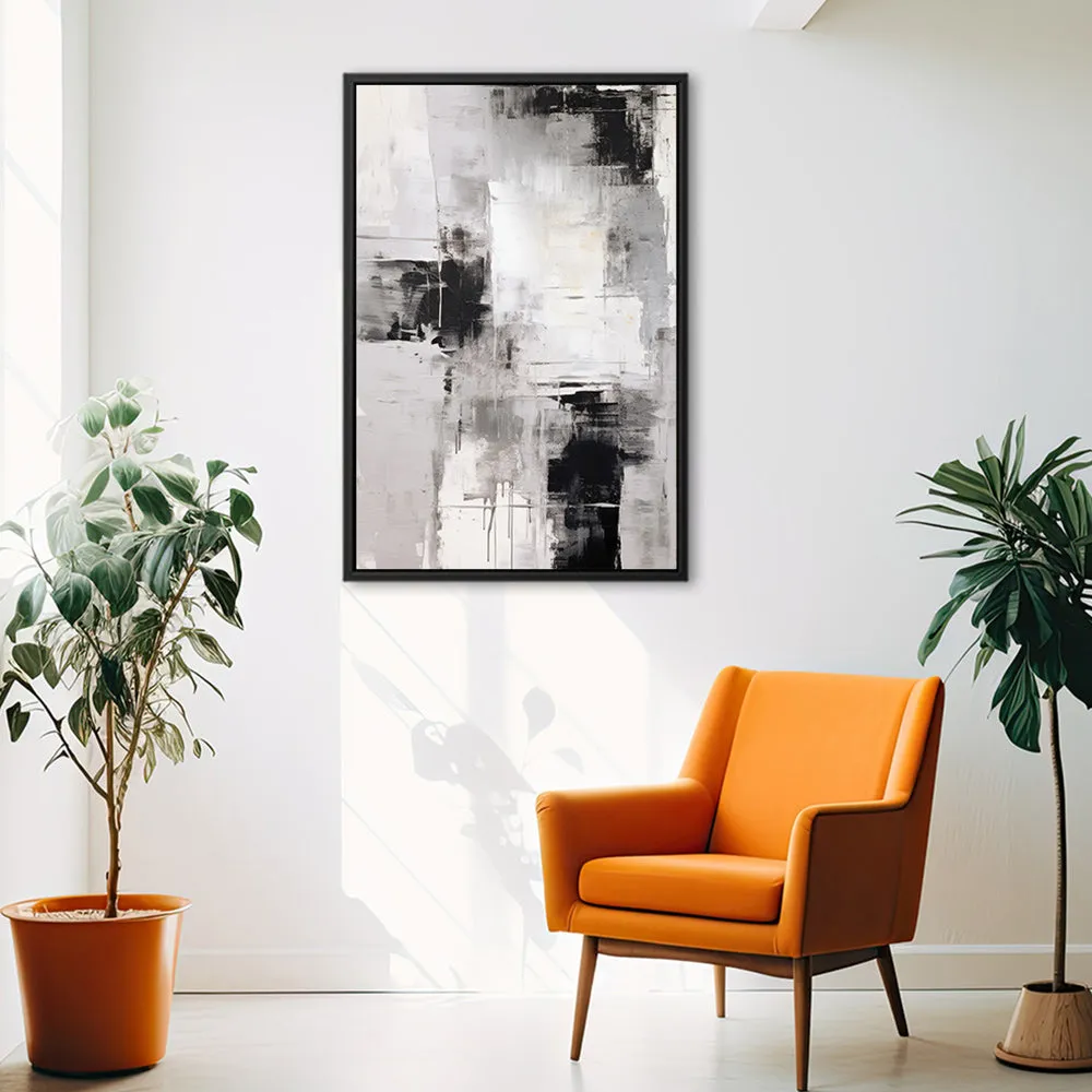 Canvas Wall Art Stretched Over Wooden Frame with Floating Frame and Abstract Painting CV4108