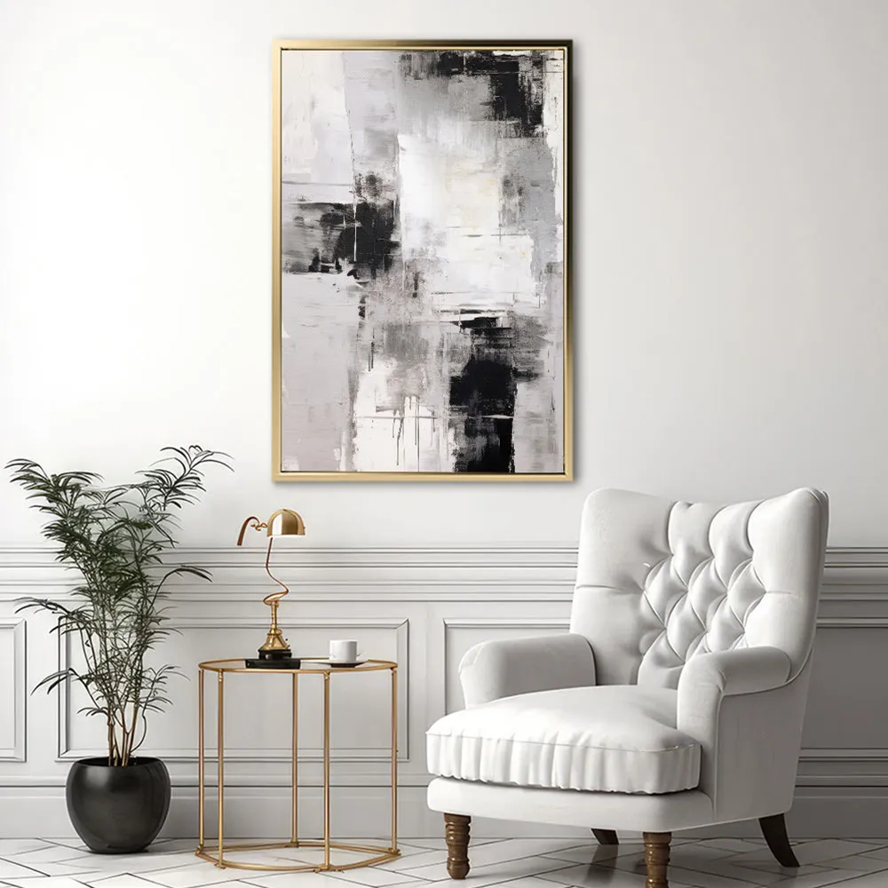 Canvas Wall Art Stretched Over Wooden Frame with Floating Frame and Abstract Painting CV4108