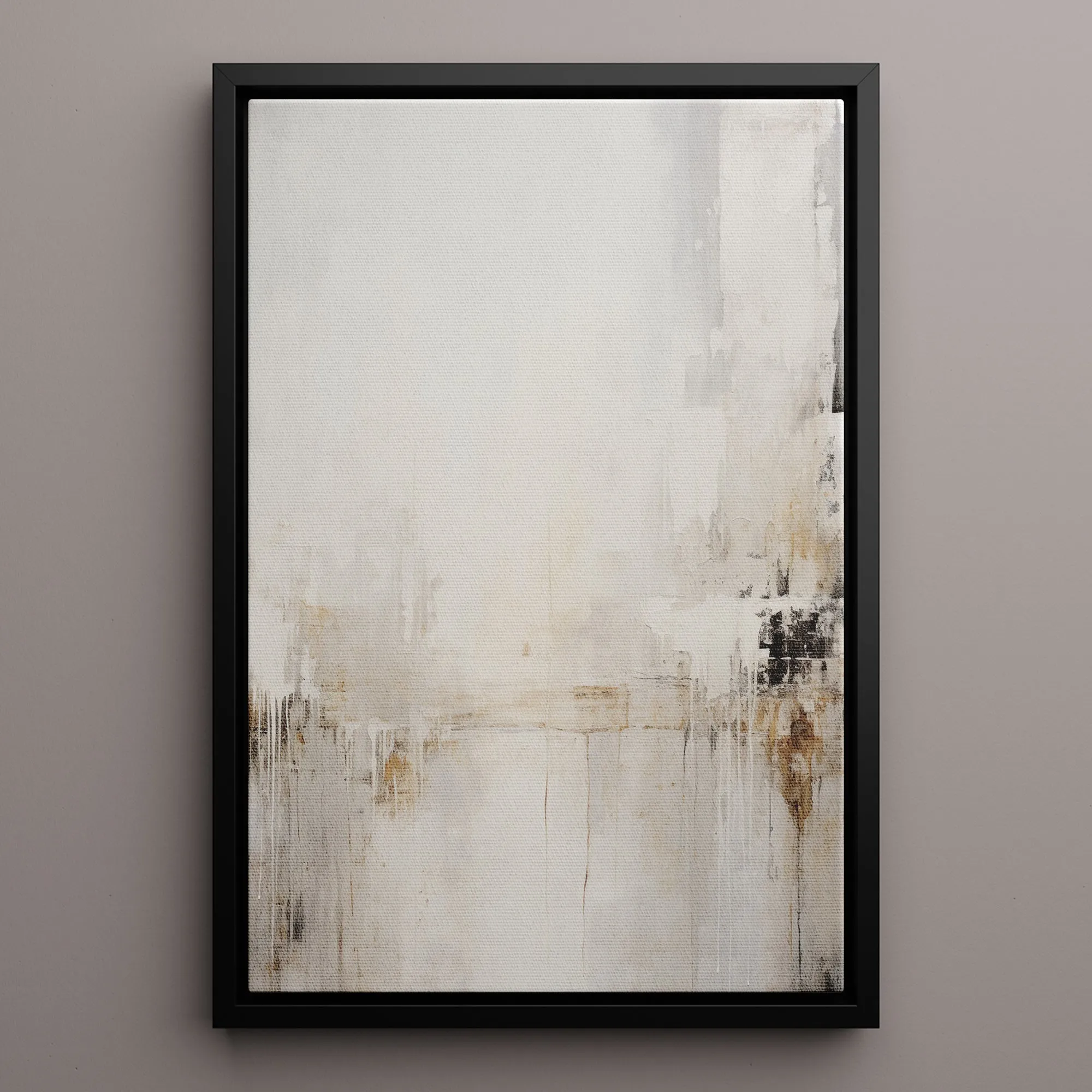 Canvas Wall Art Stretched Over Wooden Frame with Floating Frame and Abstract Painting CV4109
