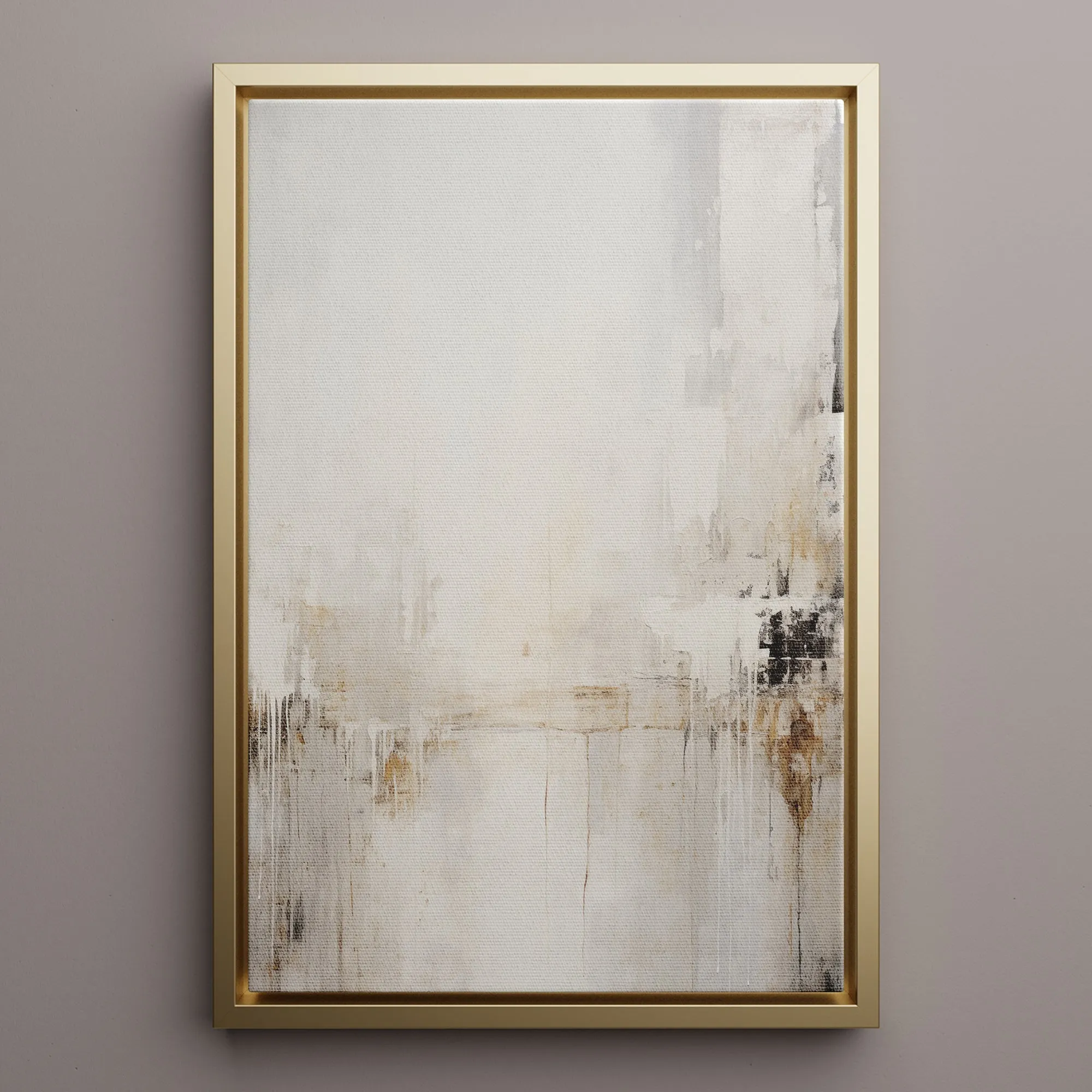 Canvas Wall Art Stretched Over Wooden Frame with Floating Frame and Abstract Painting CV4109