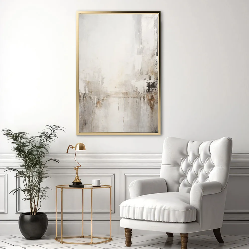 Canvas Wall Art Stretched Over Wooden Frame with Floating Frame and Abstract Painting CV4109
