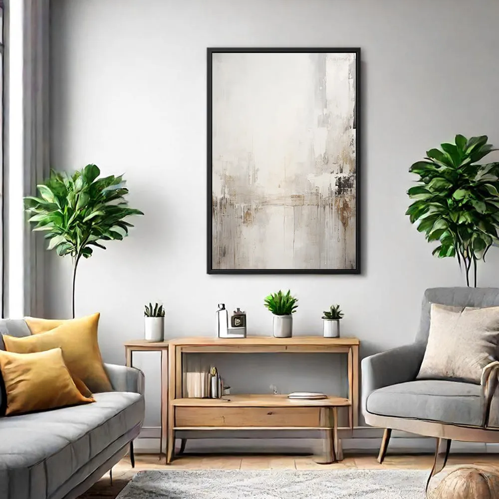 Canvas Wall Art Stretched Over Wooden Frame with Floating Frame and Abstract Painting CV4109