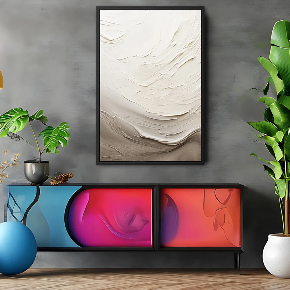 Canvas Wall Art Stretched Over Wooden Frame with  Floating Frame and Abstract Painting