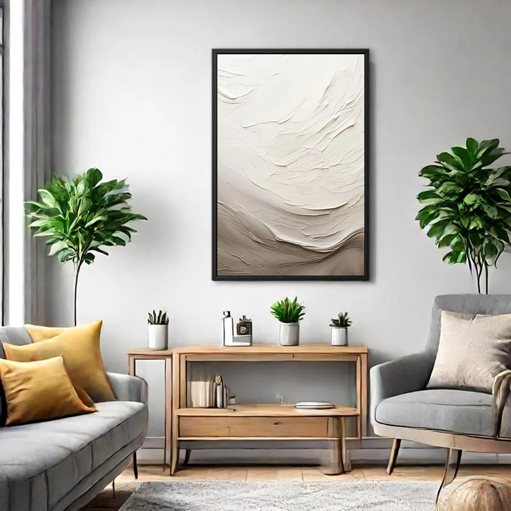 Canvas Wall Art Stretched Over Wooden Frame with  Floating Frame and Abstract Painting