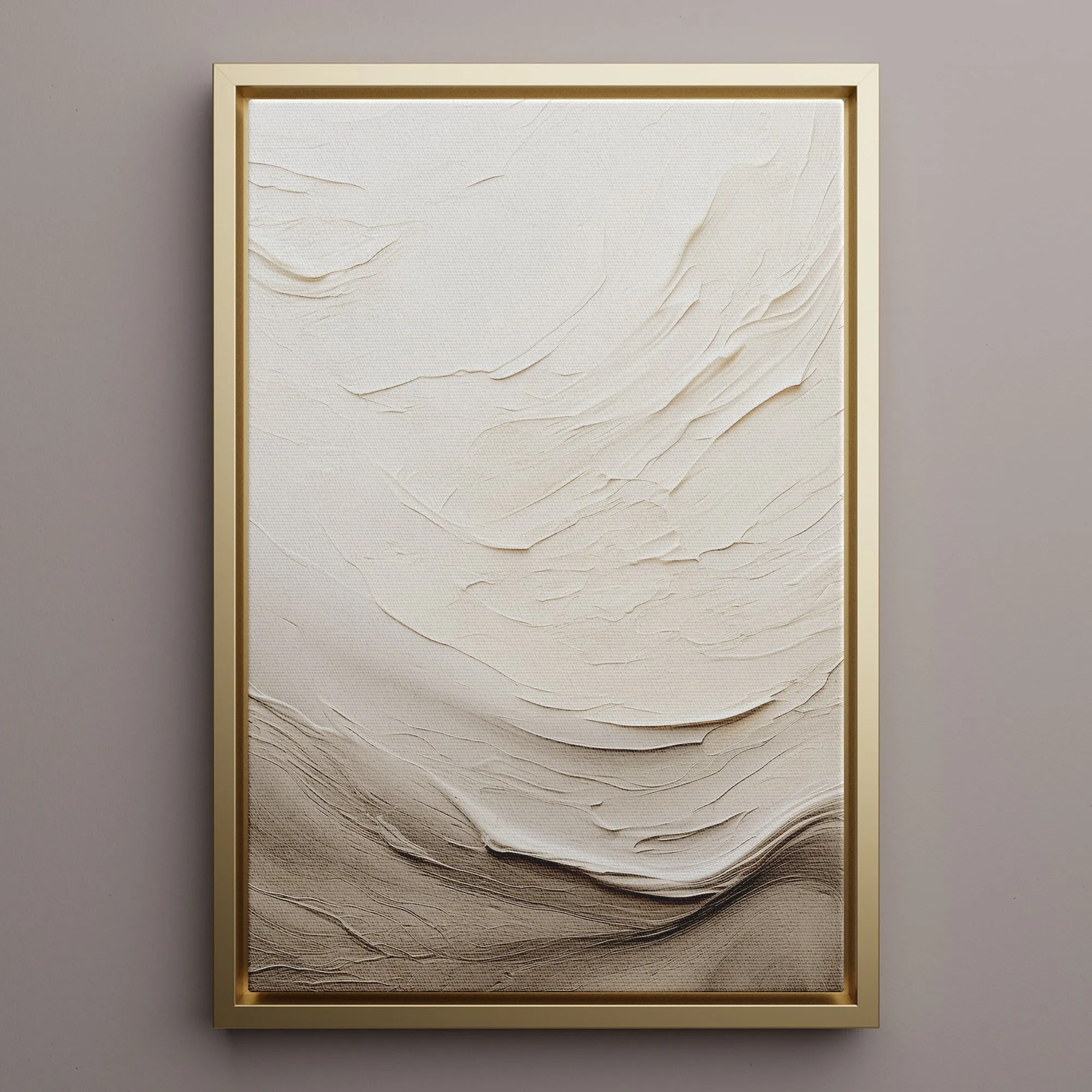 Canvas Wall Art Stretched Over Wooden Frame with  Floating Frame and Abstract Painting