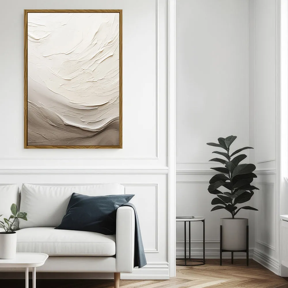 Canvas Wall Art Stretched Over Wooden Frame with  Floating Frame and Abstract Painting
