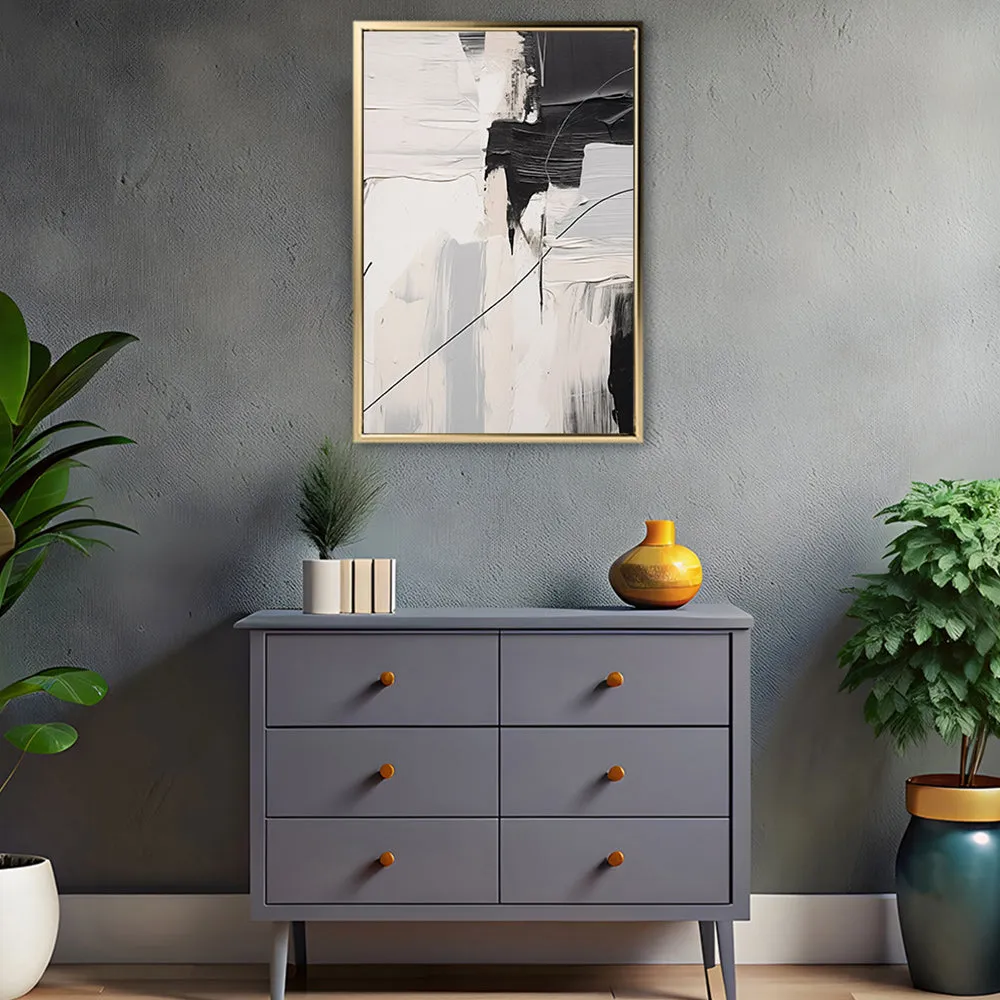 Canvas Wall Art Stretched Over Wooden Frame with Floating Frame and Black Stain Painting CV4124