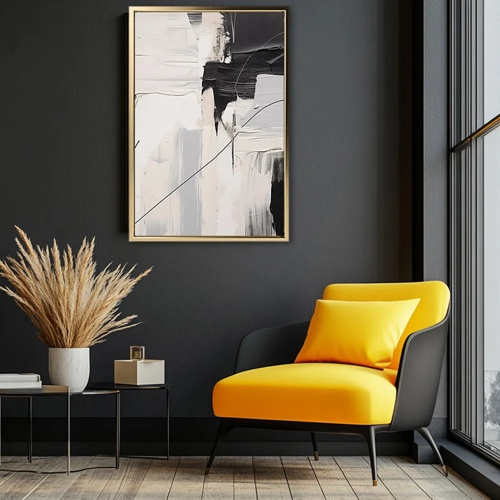 Canvas Wall Art Stretched Over Wooden Frame with Floating Frame and Black Stain Painting CV4124