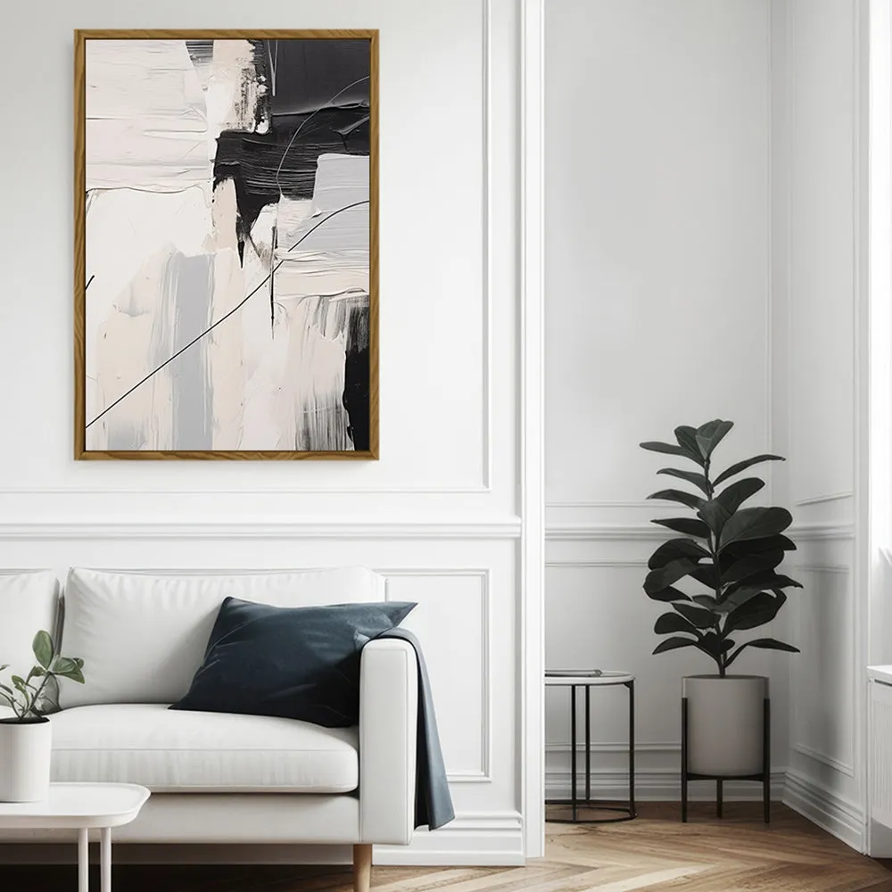 Canvas Wall Art Stretched Over Wooden Frame with Floating Frame and Black Stain Painting CV4124