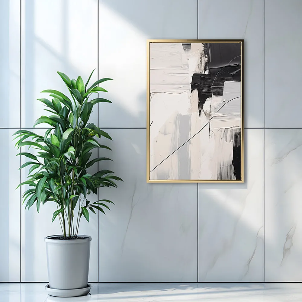 Canvas Wall Art Stretched Over Wooden Frame with Floating Frame and Black Stain Painting CV4124