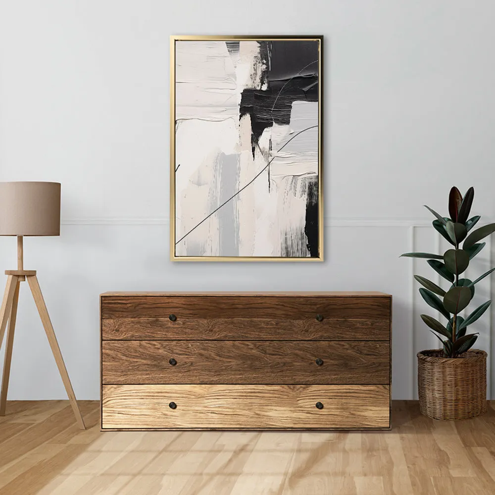 Canvas Wall Art Stretched Over Wooden Frame with Floating Frame and Black Stain Painting CV4124