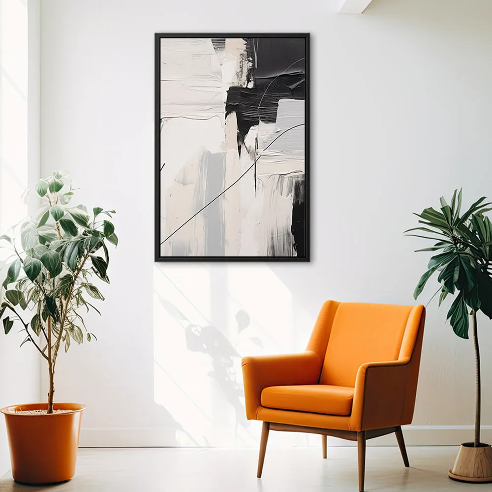 Canvas Wall Art Stretched Over Wooden Frame with Floating Frame and Black Stain Painting CV4124