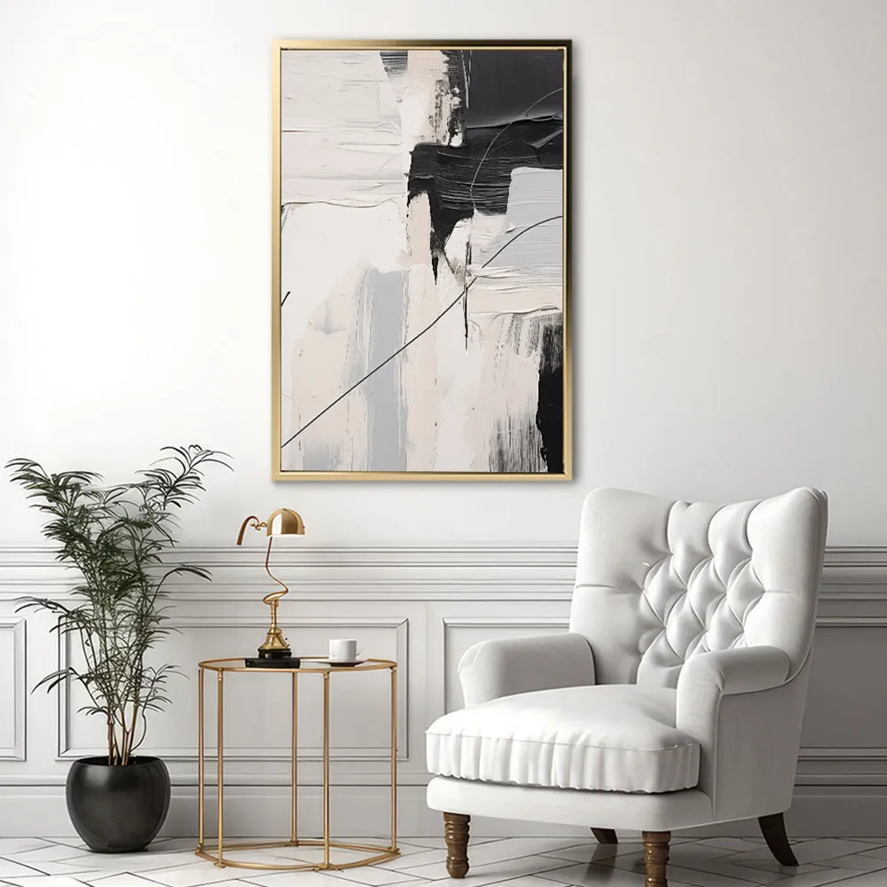 Canvas Wall Art Stretched Over Wooden Frame with Floating Frame and Black Stain Painting CV4124