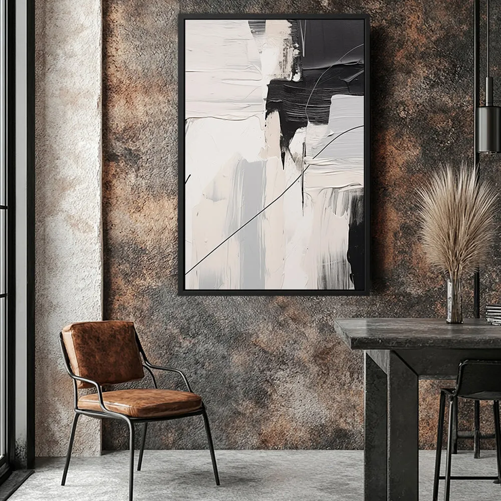 Canvas Wall Art Stretched Over Wooden Frame with Floating Frame and Black Stain Painting CV4124