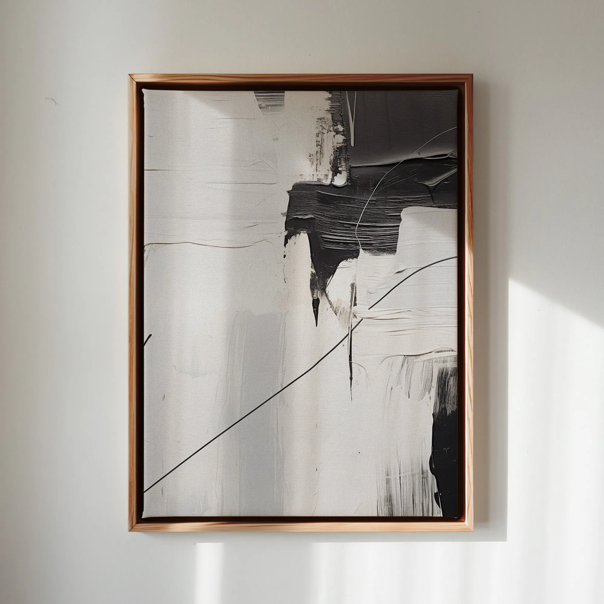 Canvas Wall Art Stretched Over Wooden Frame with Floating Frame and Black Stain Painting CV4124
