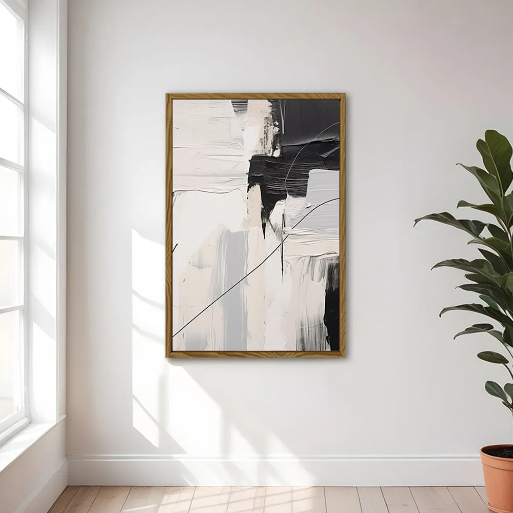Canvas Wall Art Stretched Over Wooden Frame with Floating Frame and Black Stain Painting CV4124