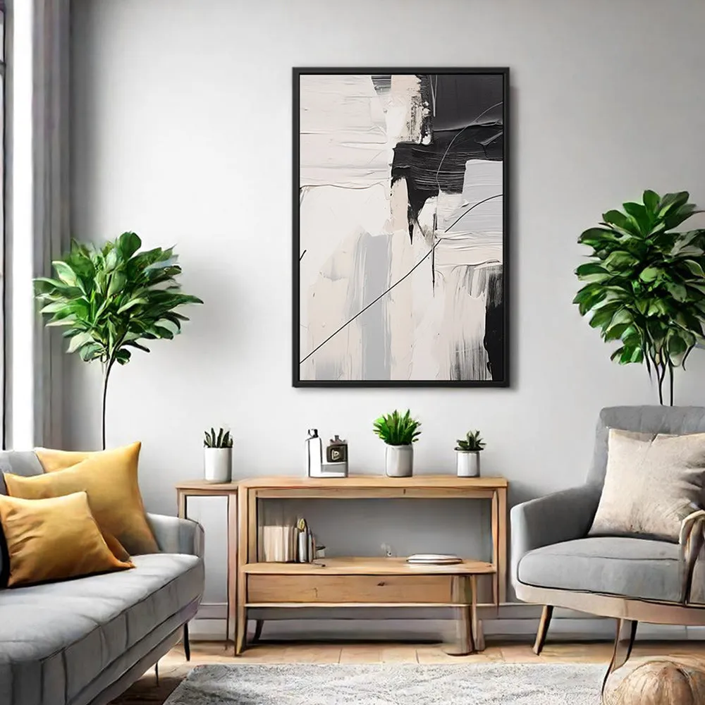 Canvas Wall Art Stretched Over Wooden Frame with Floating Frame and Black Stain Painting CV4124