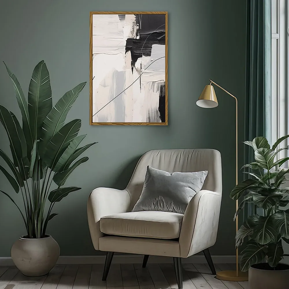 Canvas Wall Art Stretched Over Wooden Frame with Floating Frame and Black Stain Painting CV4124