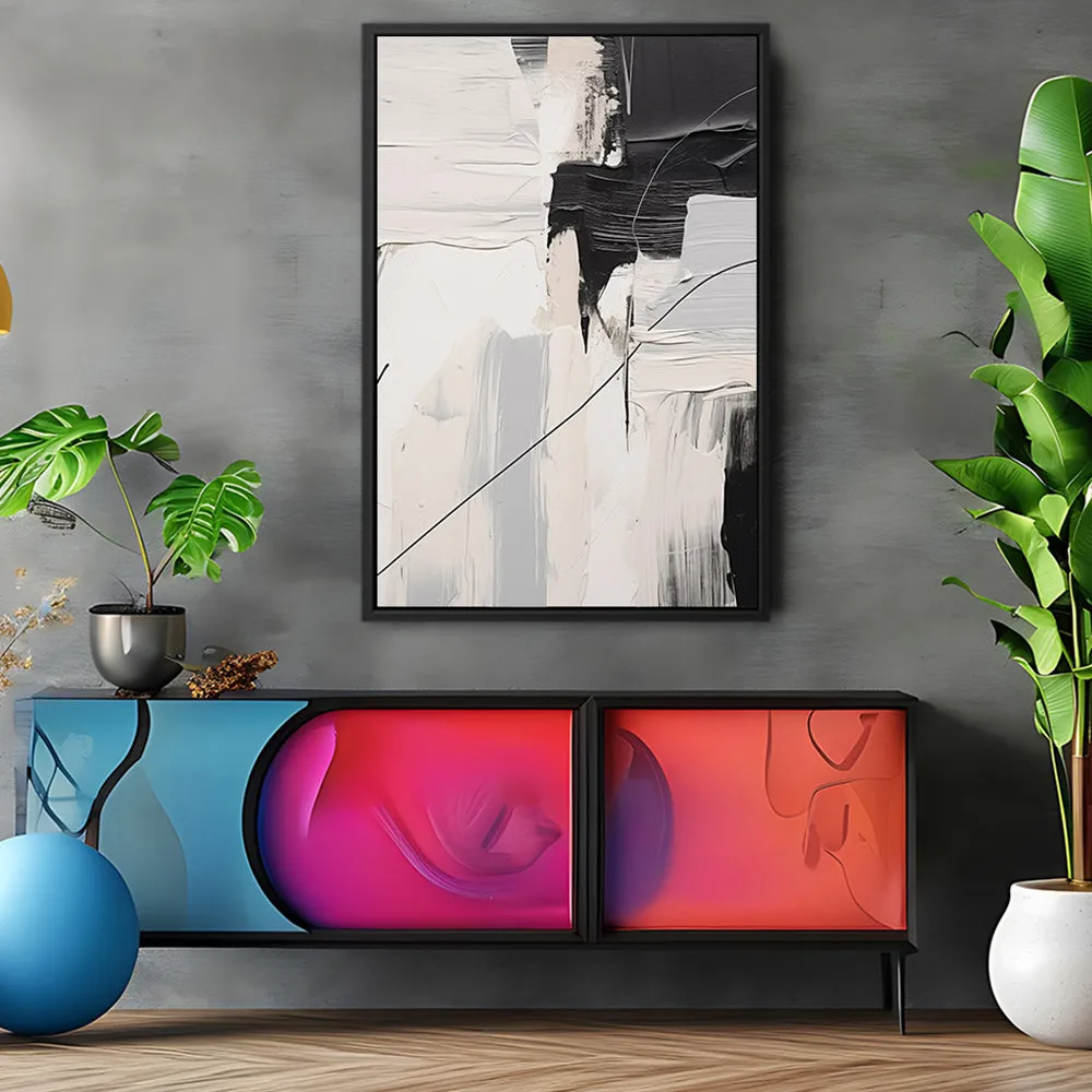 Canvas Wall Art Stretched Over Wooden Frame with Floating Frame and Black Stain Painting CV4124
