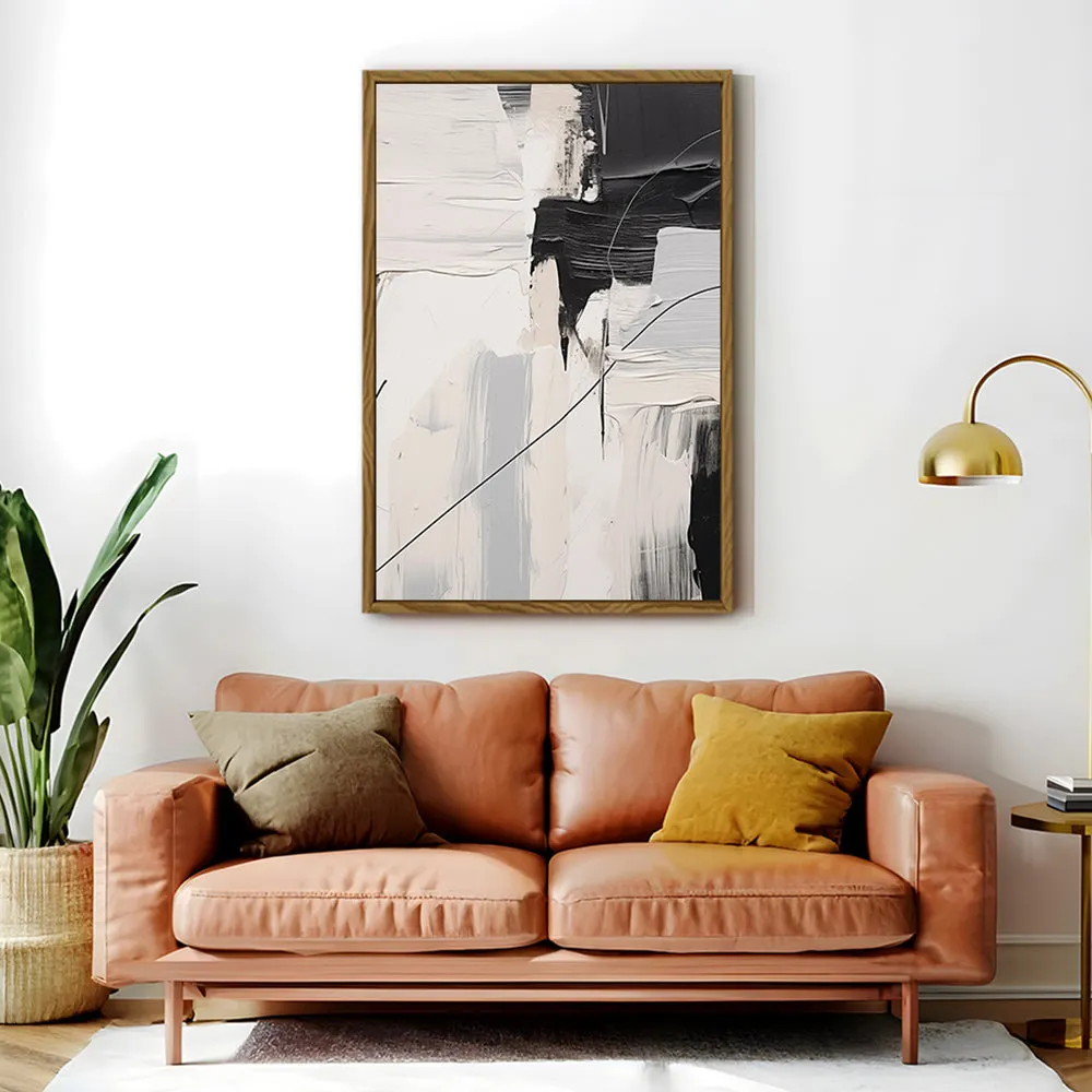 Canvas Wall Art Stretched Over Wooden Frame with Floating Frame and Black Stain Painting CV4124