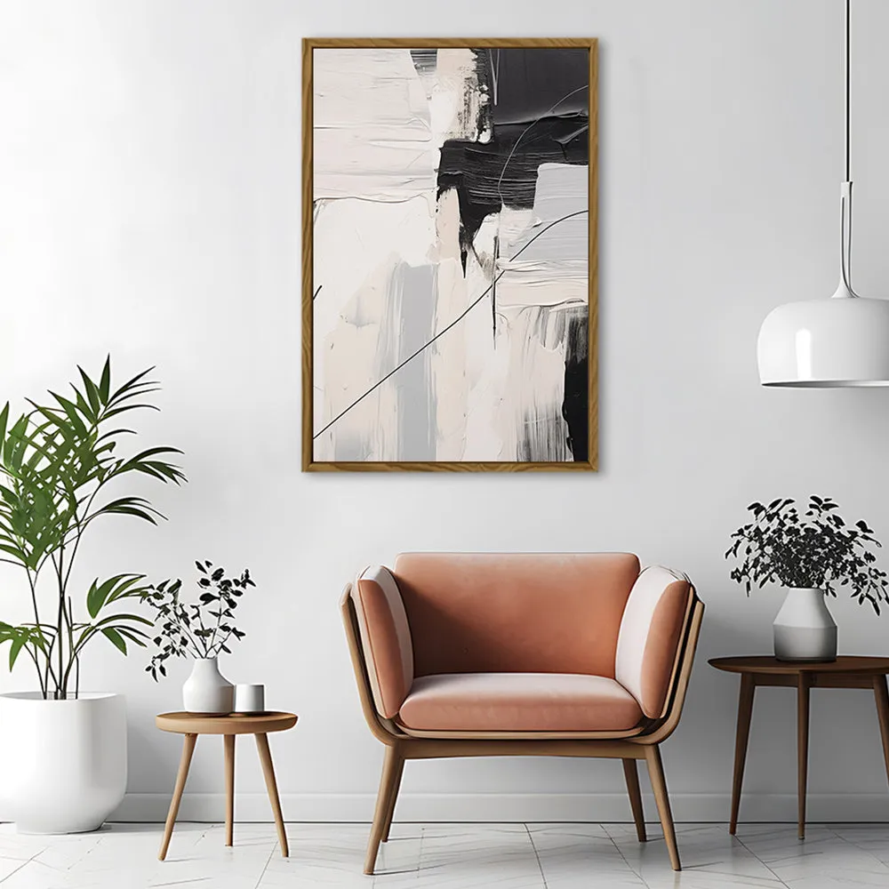 Canvas Wall Art Stretched Over Wooden Frame with Floating Frame and Black Stain Painting CV4124