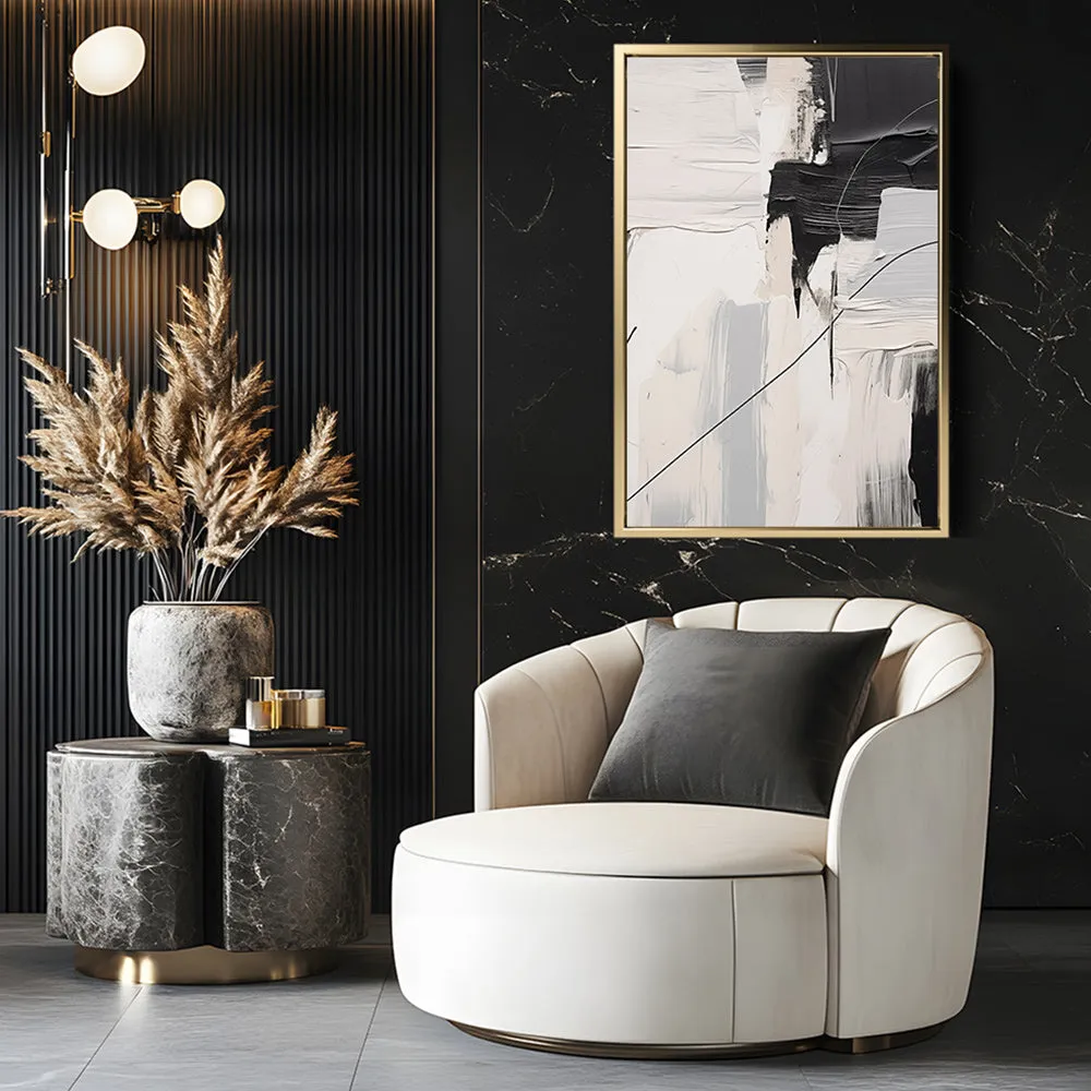 Canvas Wall Art Stretched Over Wooden Frame with Floating Frame and Black Stain Painting CV4124