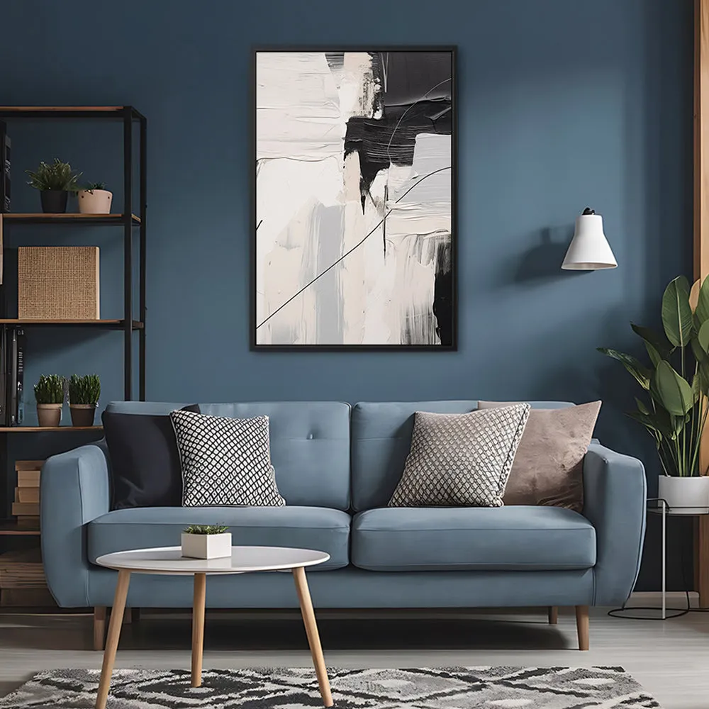 Canvas Wall Art Stretched Over Wooden Frame with Floating Frame and Black Stain Painting CV4124