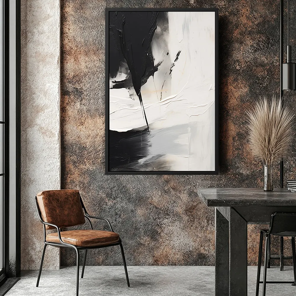 Canvas Wall Art Stretched Over Wooden Frame with Floating Frame and Black Stain Painting CV4125
