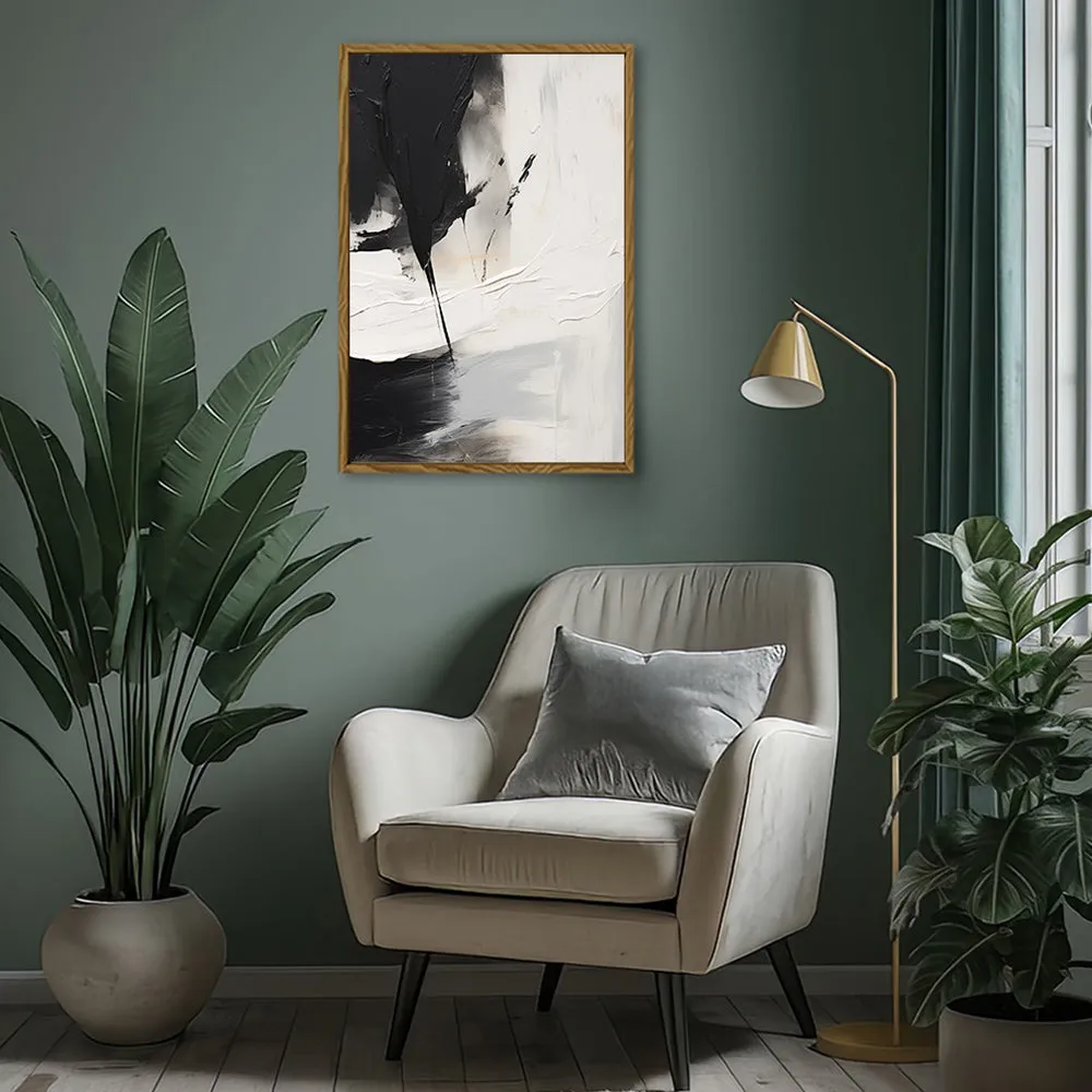 Canvas Wall Art Stretched Over Wooden Frame with Floating Frame and Black Stain Painting CV4125