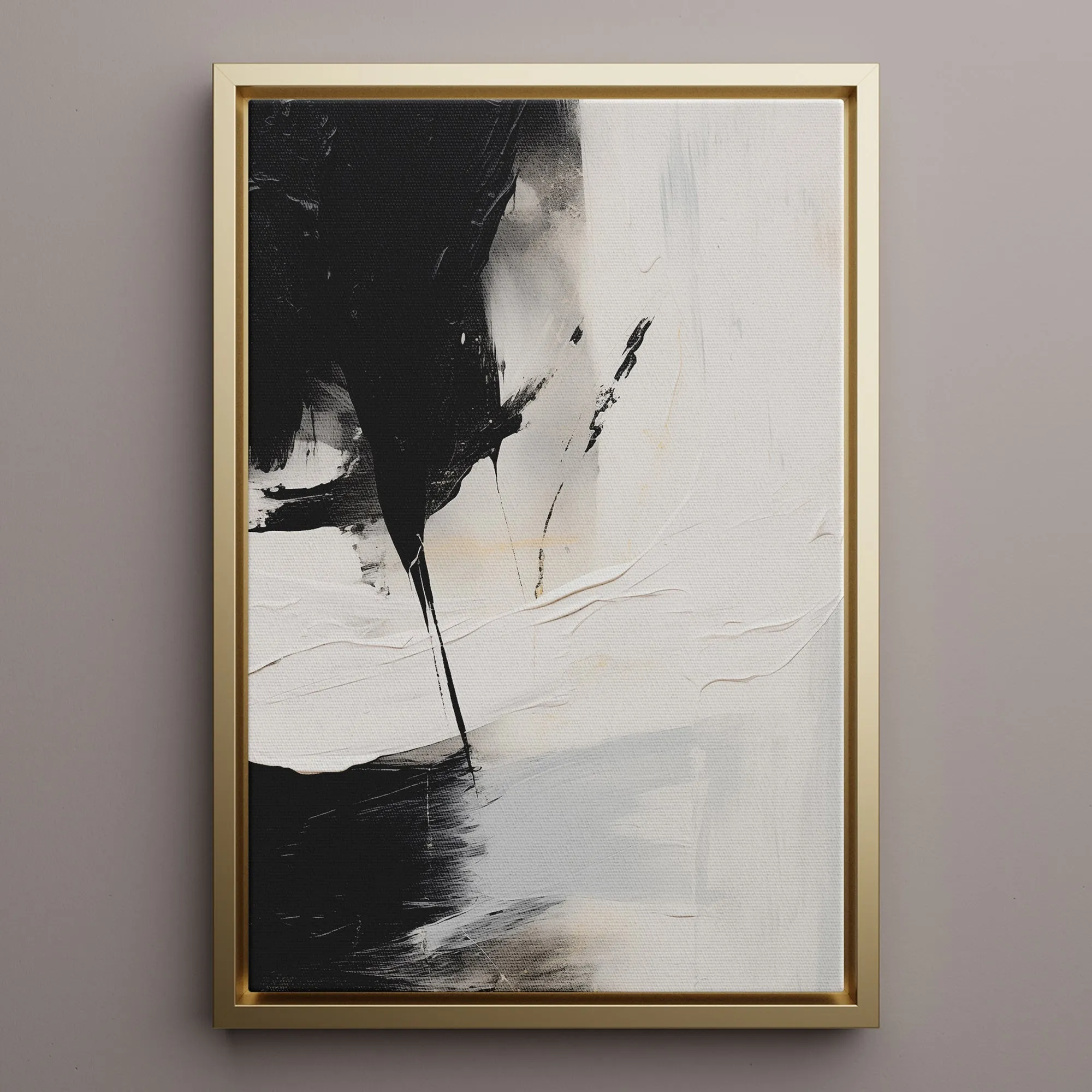 Canvas Wall Art Stretched Over Wooden Frame with Floating Frame and Black Stain Painting CV4125