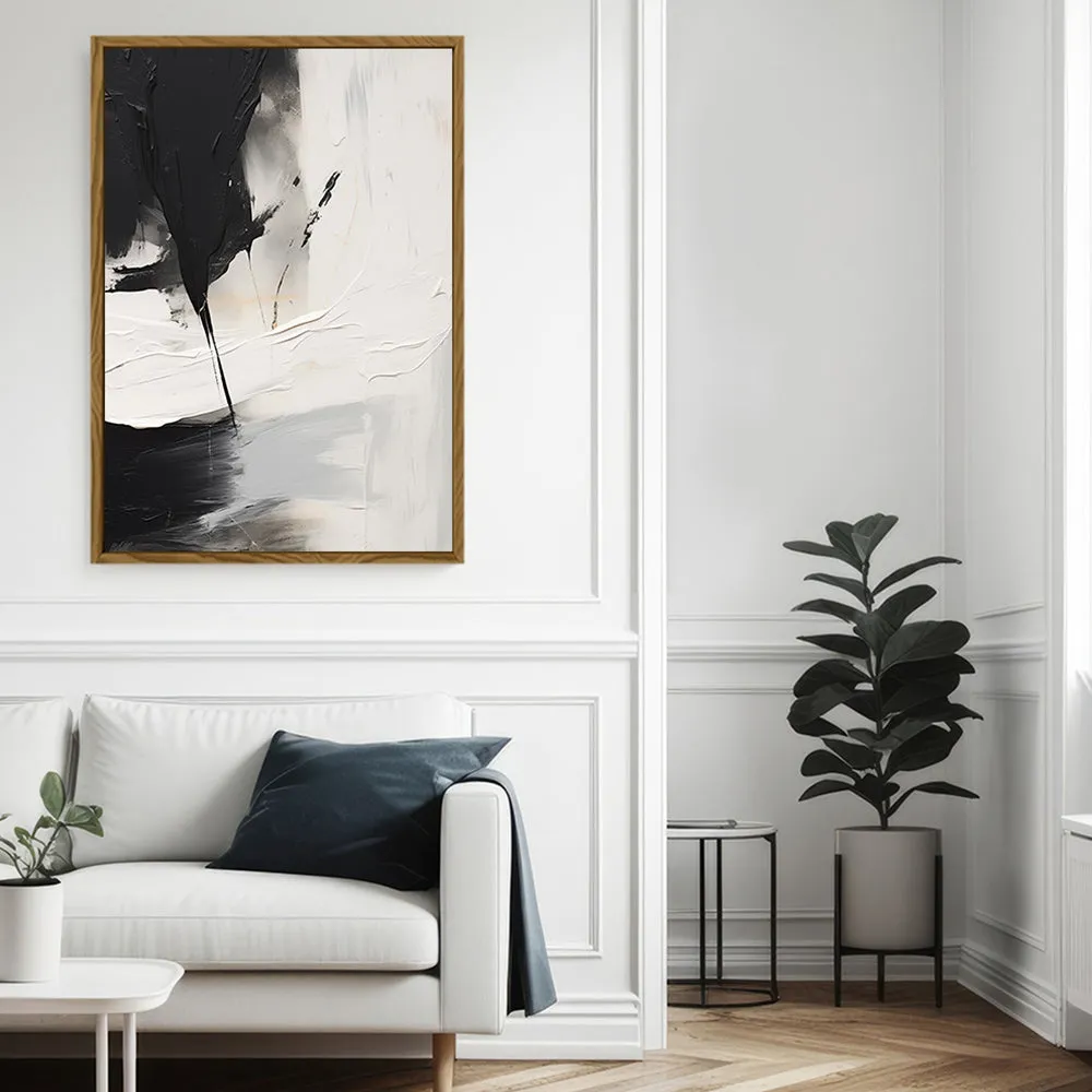 Canvas Wall Art Stretched Over Wooden Frame with Floating Frame and Black Stain Painting CV4125