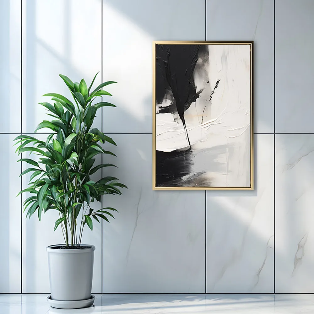 Canvas Wall Art Stretched Over Wooden Frame with Floating Frame and Black Stain Painting CV4125