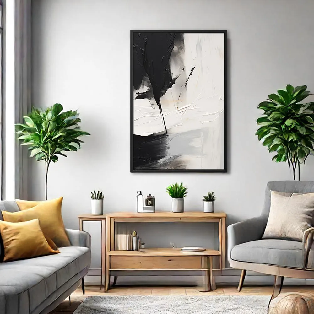 Canvas Wall Art Stretched Over Wooden Frame with Floating Frame and Black Stain Painting CV4125