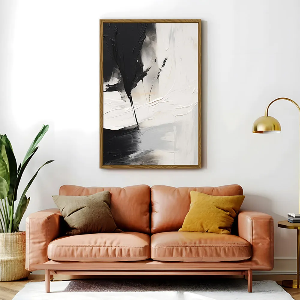 Canvas Wall Art Stretched Over Wooden Frame with Floating Frame and Black Stain Painting CV4125