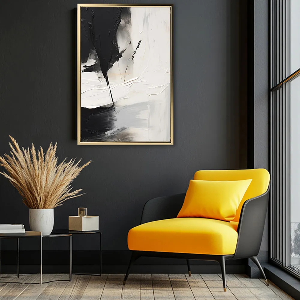 Canvas Wall Art Stretched Over Wooden Frame with Floating Frame and Black Stain Painting CV4125