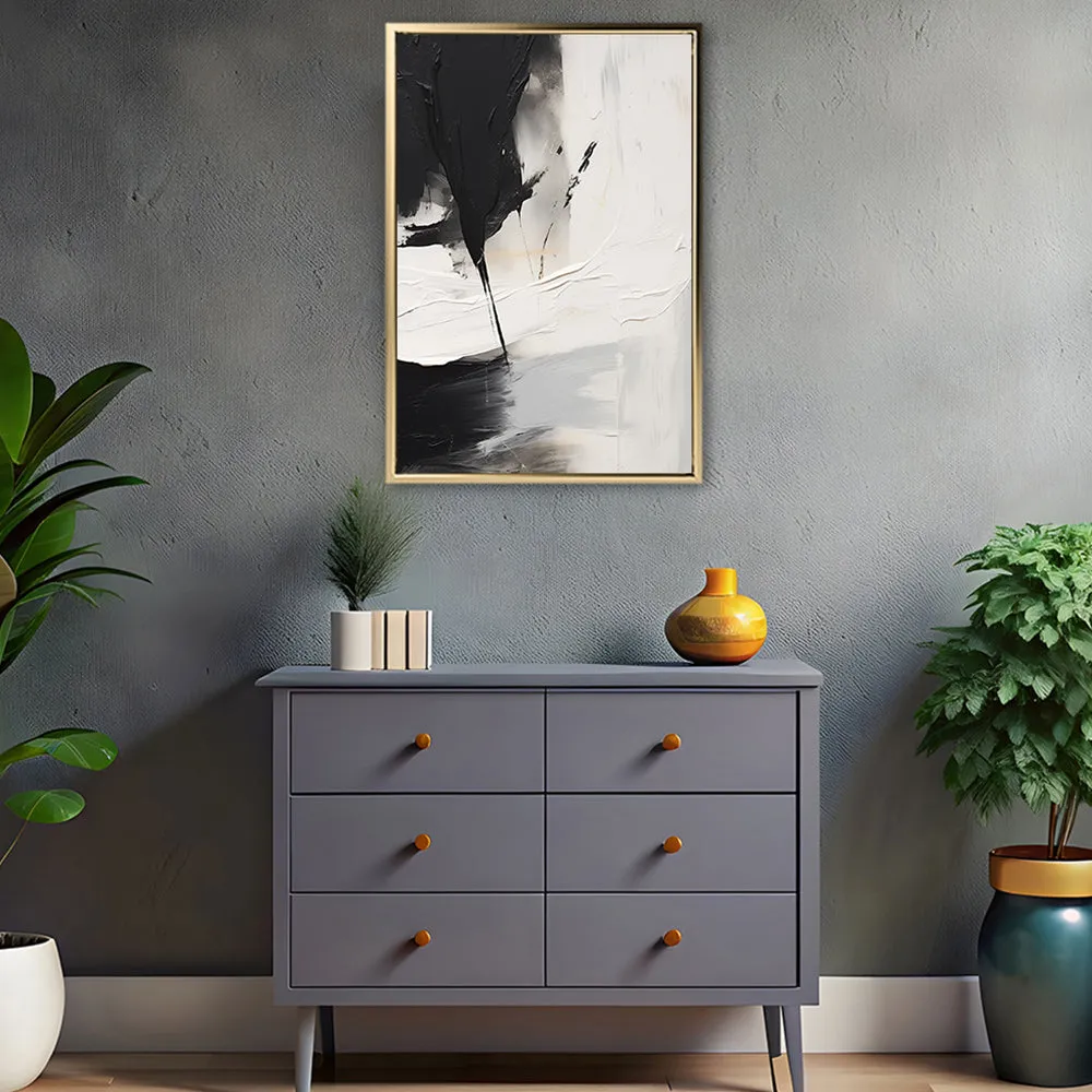 Canvas Wall Art Stretched Over Wooden Frame with Floating Frame and Black Stain Painting CV4125