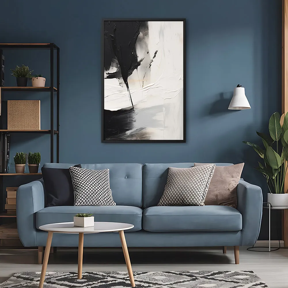 Canvas Wall Art Stretched Over Wooden Frame with Floating Frame and Black Stain Painting CV4125