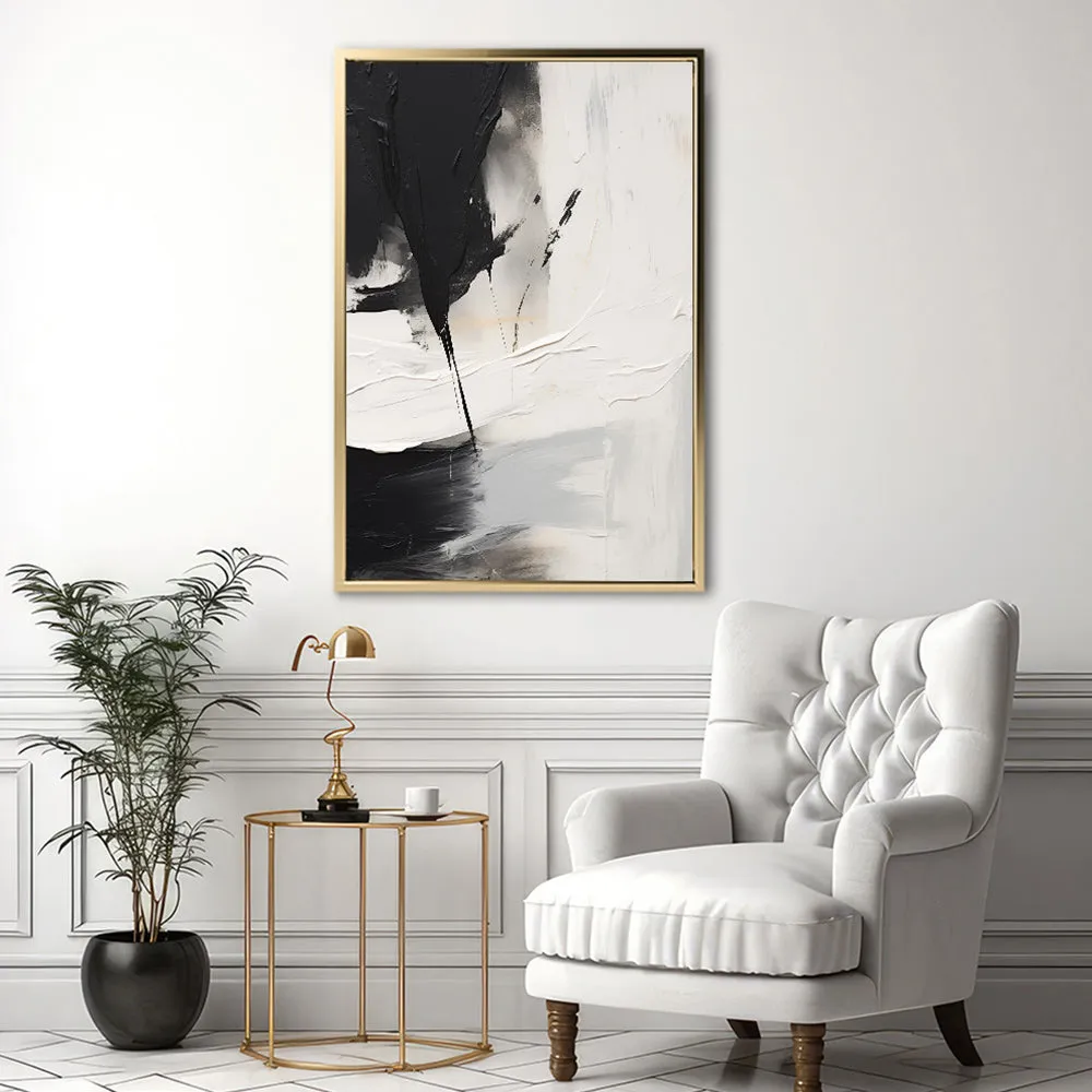 Canvas Wall Art Stretched Over Wooden Frame with Floating Frame and Black Stain Painting CV4125