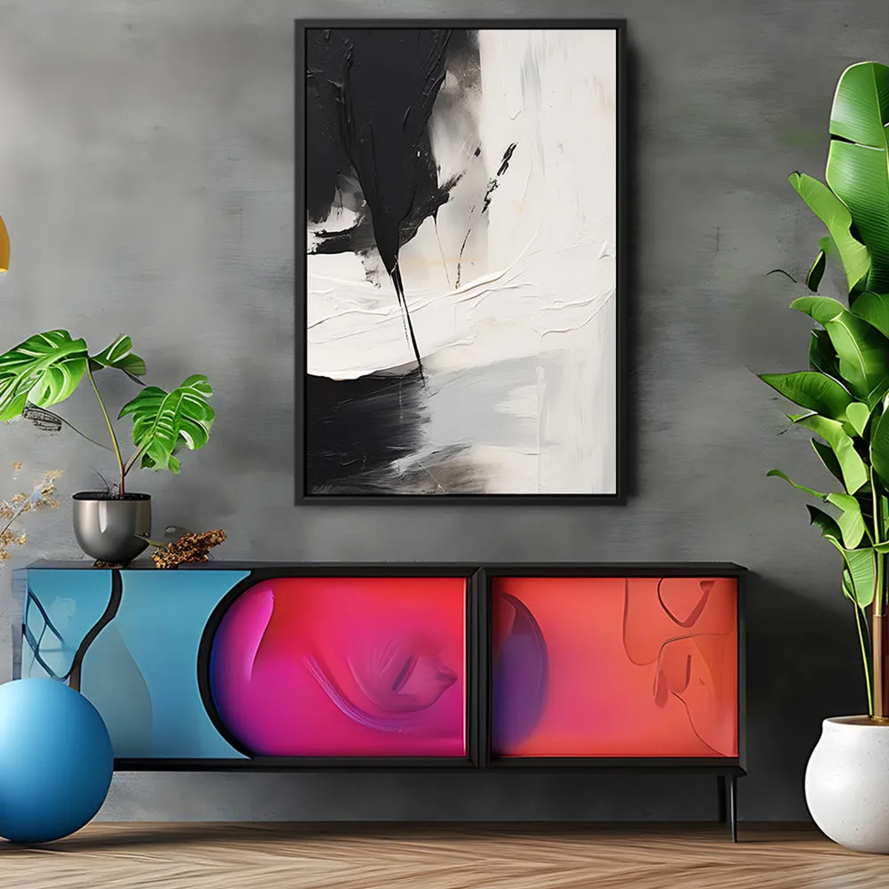 Canvas Wall Art Stretched Over Wooden Frame with Floating Frame and Black Stain Painting CV4125