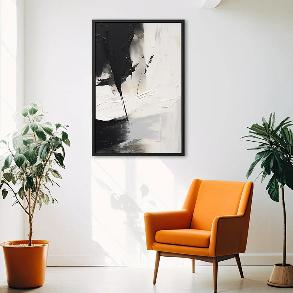 Canvas Wall Art Stretched Over Wooden Frame with Floating Frame and Black Stain Painting CV4125