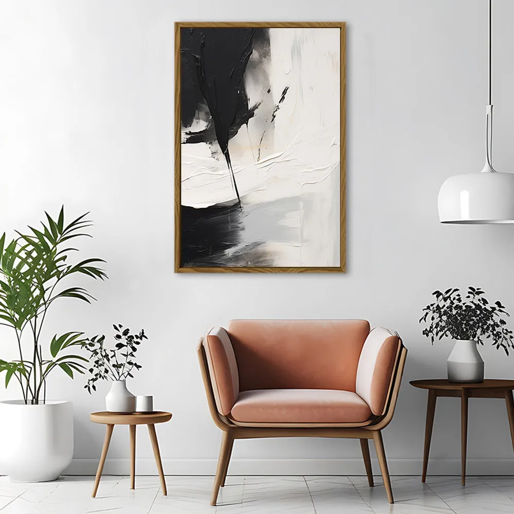 Canvas Wall Art Stretched Over Wooden Frame with Floating Frame and Black Stain Painting CV4125