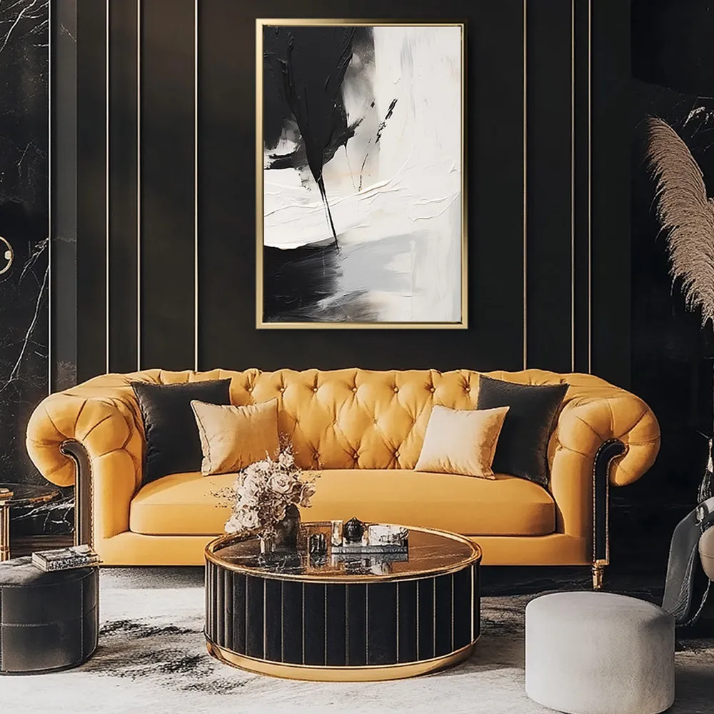 Canvas Wall Art Stretched Over Wooden Frame with Floating Frame and Black Stain Painting CV4125