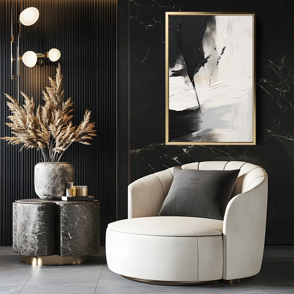 Canvas Wall Art Stretched Over Wooden Frame with Floating Frame and Black Stain Painting CV4125