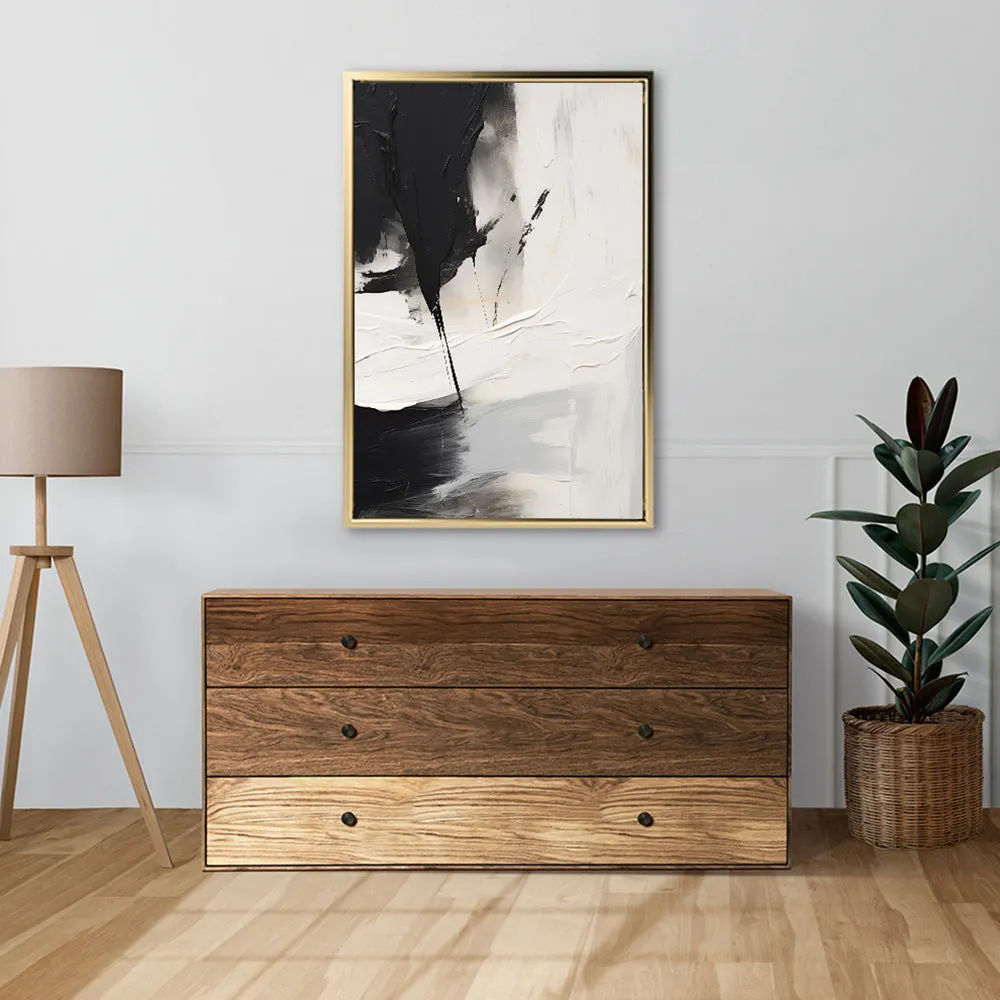 Canvas Wall Art Stretched Over Wooden Frame with Floating Frame and Black Stain Painting CV4125