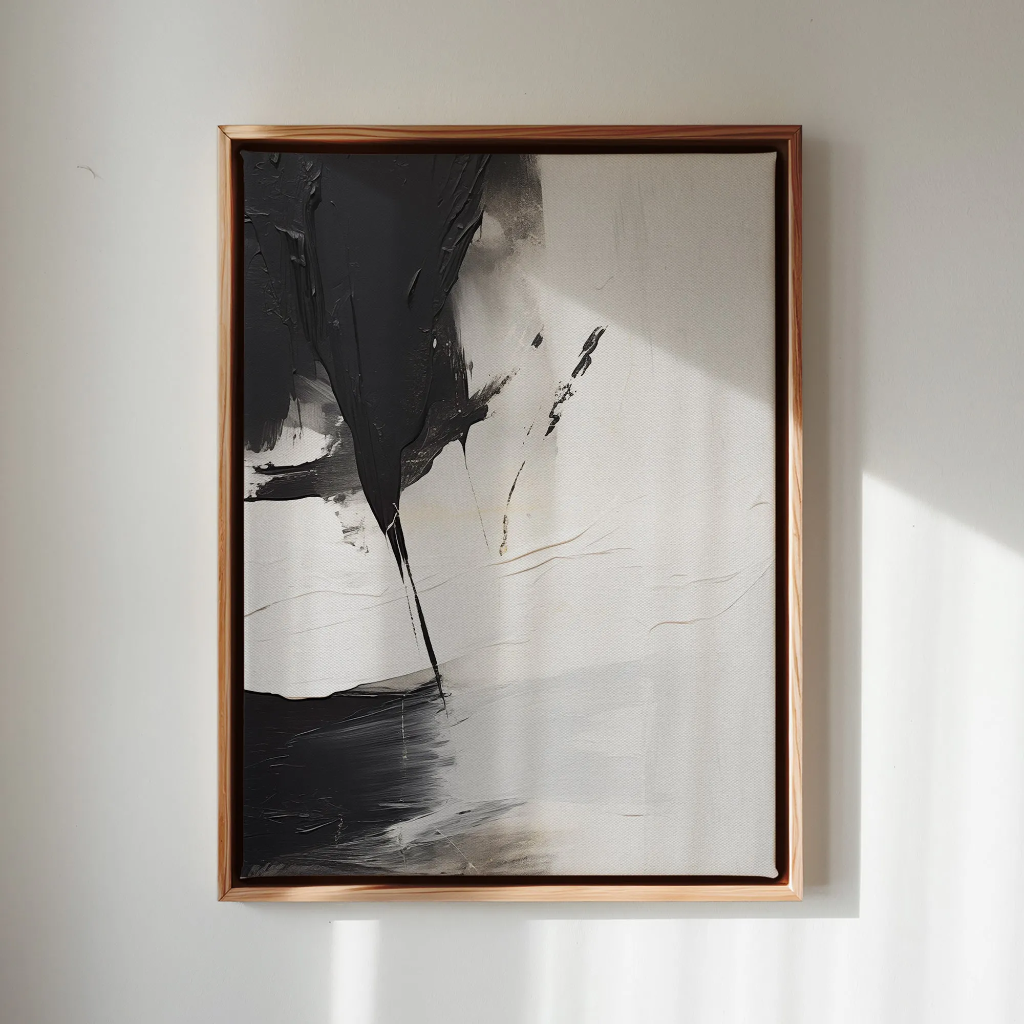 Canvas Wall Art Stretched Over Wooden Frame with Floating Frame and Black Stain Painting CV4125