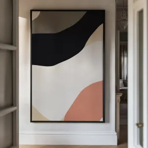 Canvas Wall Art Stretched Over Wooden Frame with Floating Frame and Brown Shades Abstract Painting CV4131