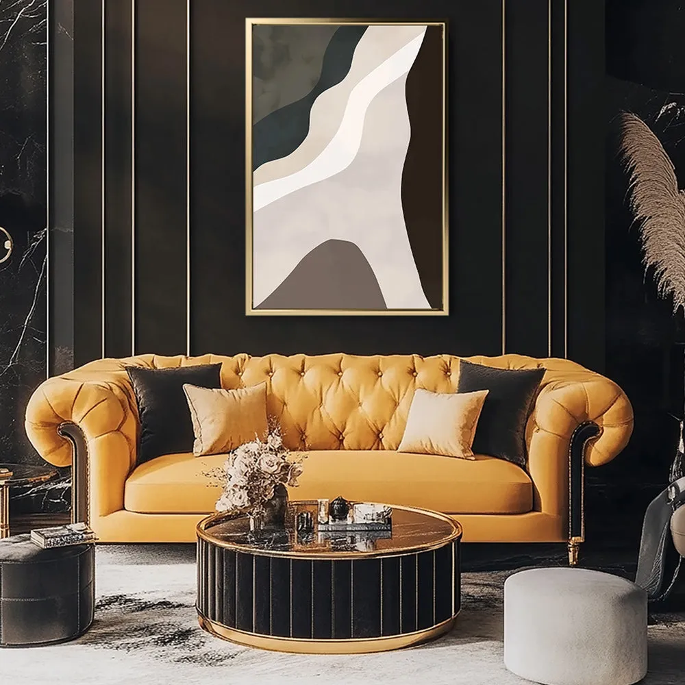 Canvas Wall Art Stretched Over Wooden Frame with Floating Frame and Cross Road Abstract Painting CV4146