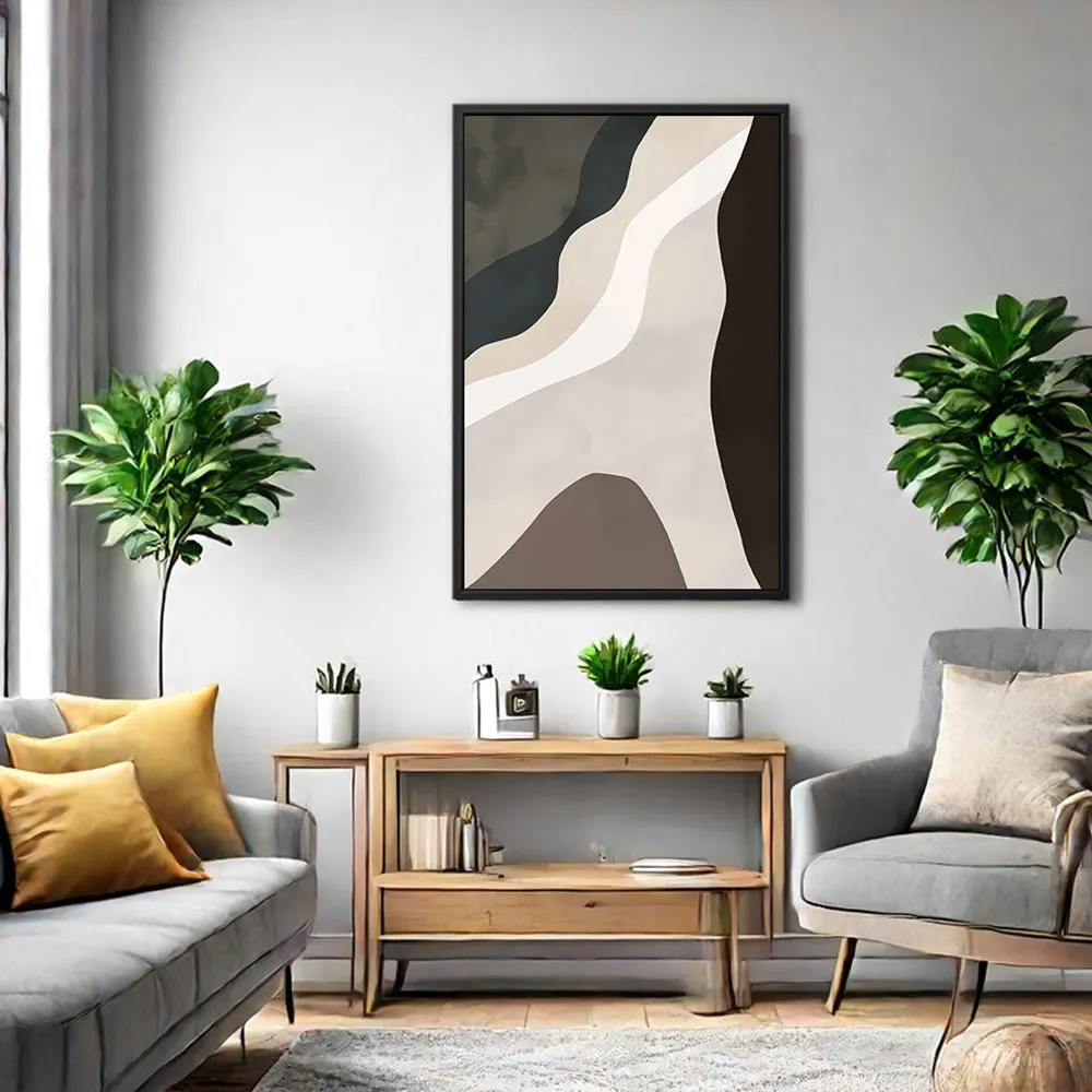 Canvas Wall Art Stretched Over Wooden Frame with Floating Frame and Cross Road Abstract Painting CV4146
