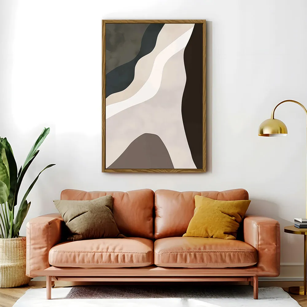 Canvas Wall Art Stretched Over Wooden Frame with Floating Frame and Cross Road Abstract Painting CV4146