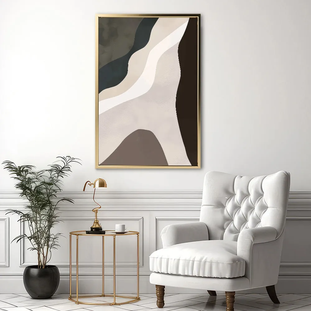Canvas Wall Art Stretched Over Wooden Frame with Floating Frame and Cross Road Abstract Painting CV4146